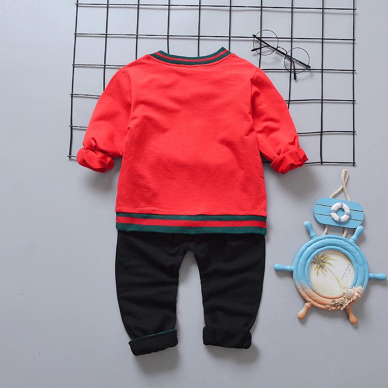Kids' Korean Style Cartoon 3-Piece Set: Long Sleeve Sweatshirt, Jacket, and Pants for Boys - Perfect for Autumn and Spring.
