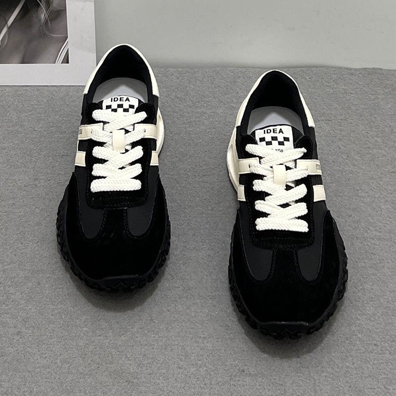 2025 Damen Schwarze Klobige Leichte Sneaker - Schlankmachend, Herbststil