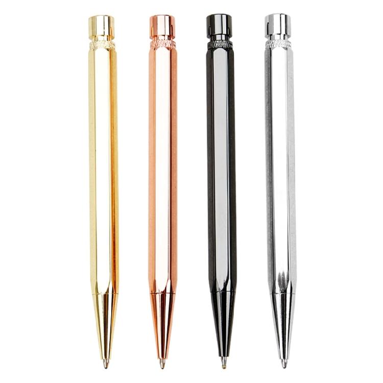 2Pcs Hexagonal Metal Ballpoint Pen Office Signing Pen for Office School 1.0mm Pen Tip Smooth To Write