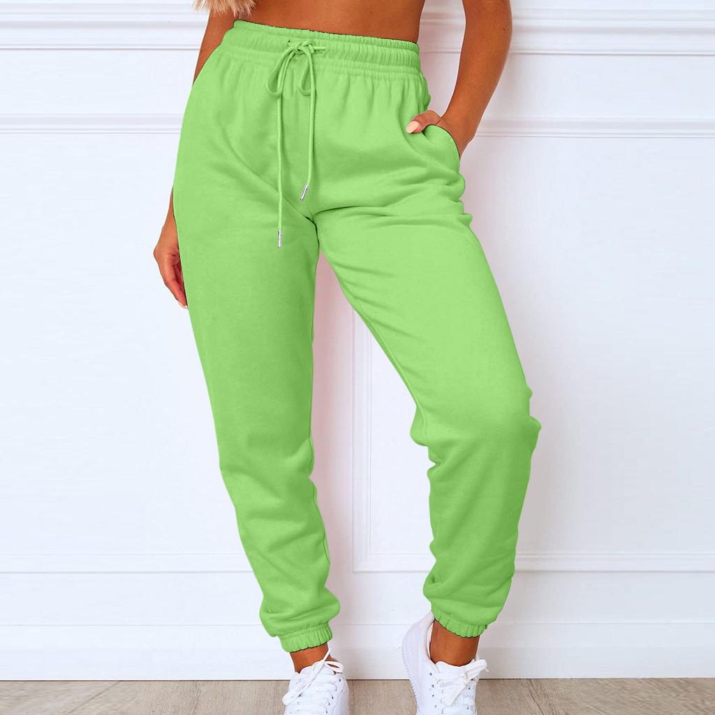 Kadınlar için Kargo Eşofman Altı Spor Düz Renk İpli Cep Rahat Eşofman Altı Pantolon