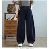 DIMANAF 2025 Autumn Winter Plus Size Jeans Women Thicken Flocking Warm Vintage Cotton Denim Long Pants