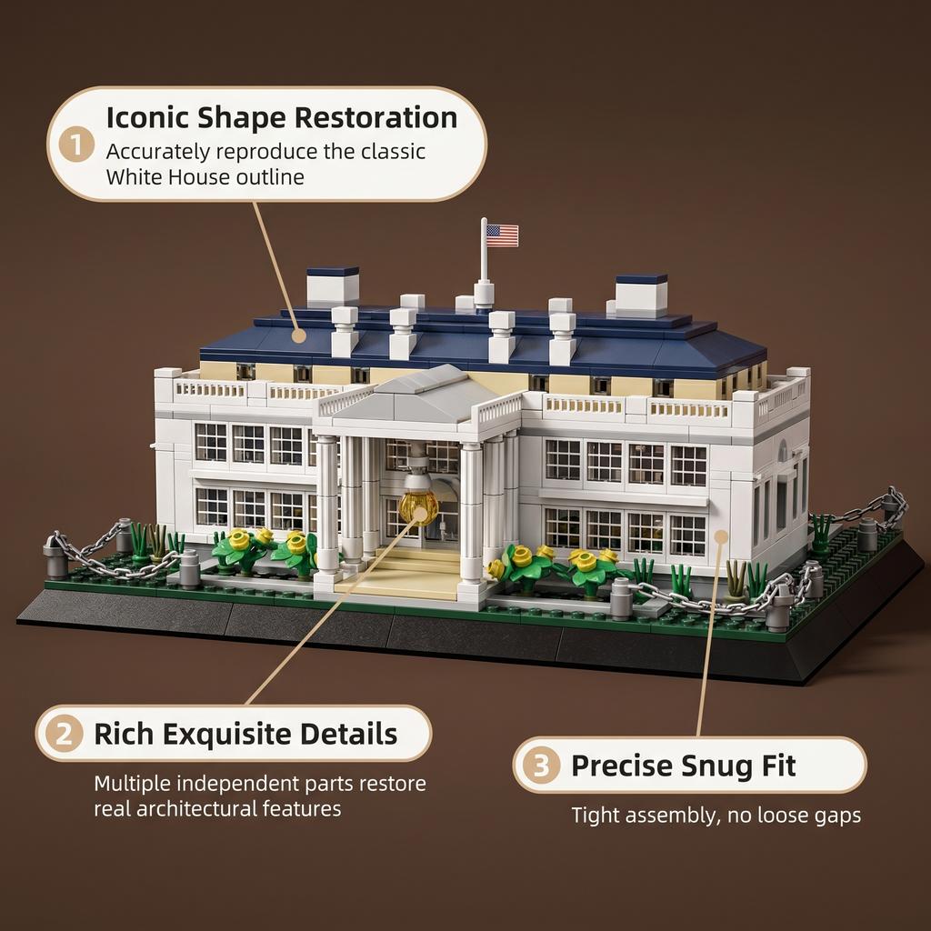 894pcs US Capital Architecture Model Building Blocks NO.4214 Educational Historical World Famous Landmark Gift for Teenagers