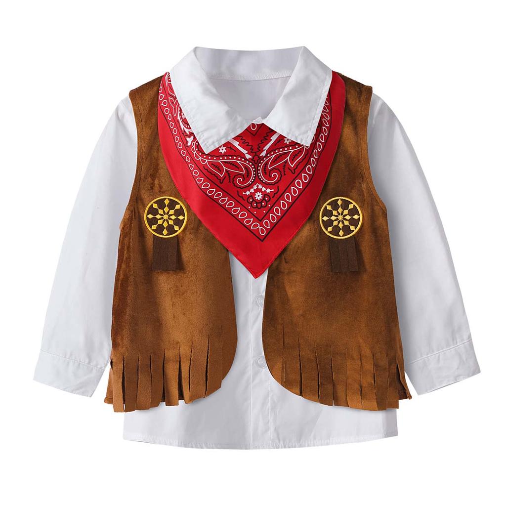 Jungen Cowboystrampler Kinder Western-Cowboy-Kostüme Purim Cosplay Halloween Event Verkleidungsparty Bühnenauftritt Outfits