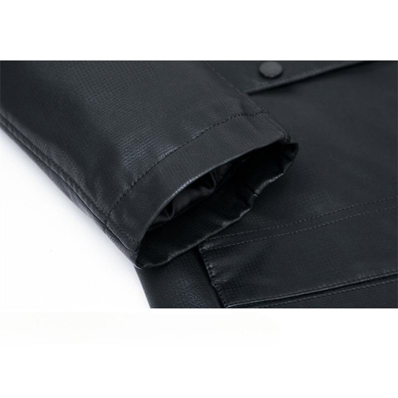 Winter Leather Down Jacket Men's Mid-length Lapel Leather Jacket Middle-aged Sheepskin Jacket