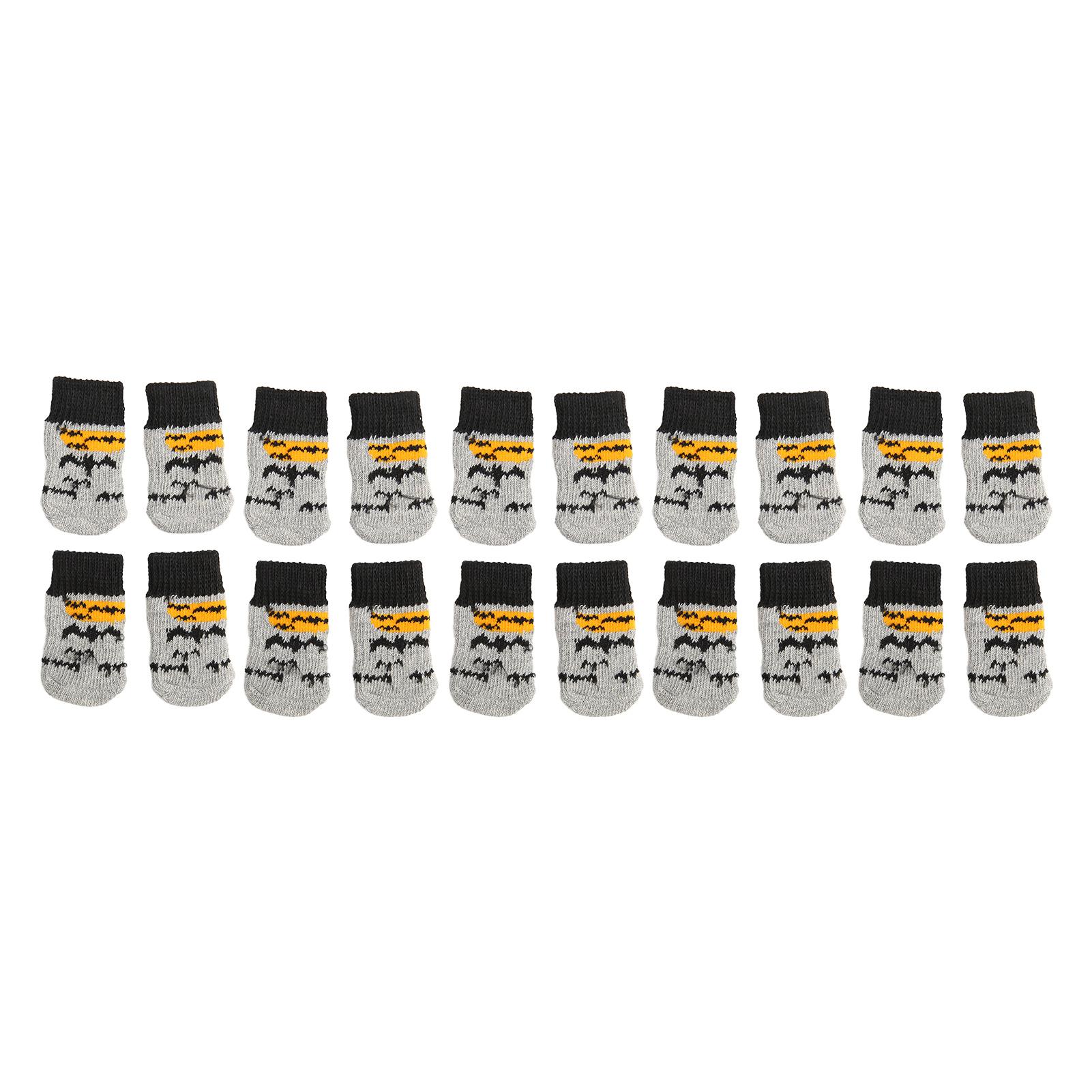 

5 Pairs Christmas Dog Socks Cotton Scratch Resistant Prevent Slipping Elastic Dog Cat Paw Protector for Autumn Winter L