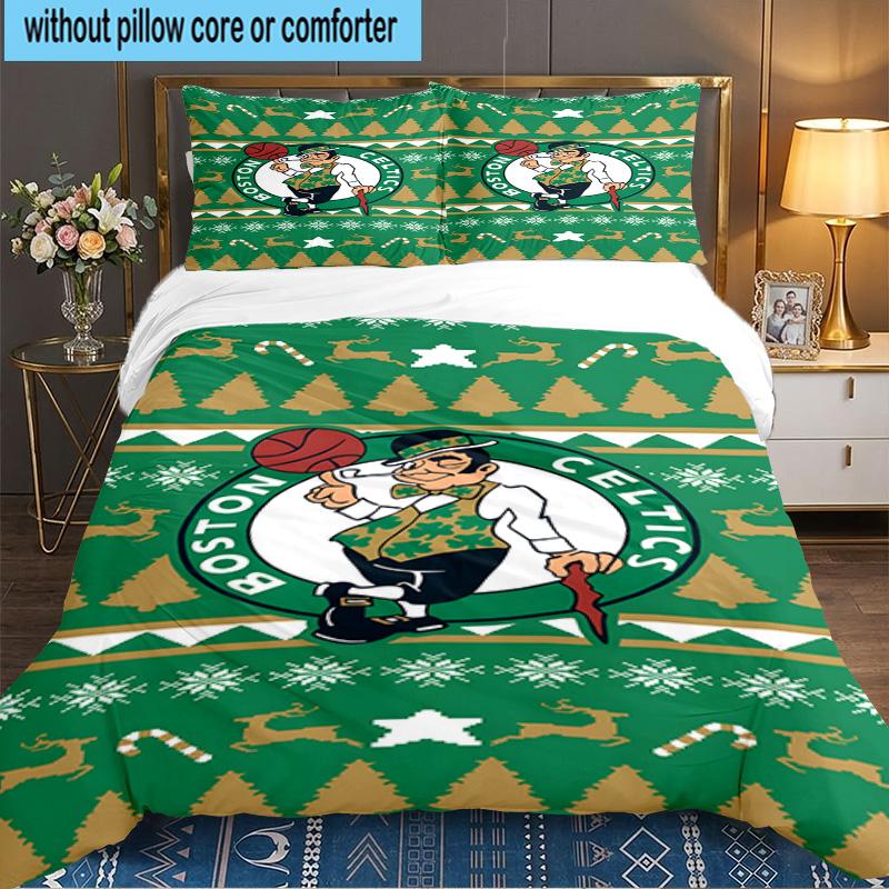Celtics Logo 3pcs Bedding Set,Including 1pc Duvet Cover And 2pcs Pillowcases Perfect Gift for Christmas,Ideal for Bedroom, Dormitory