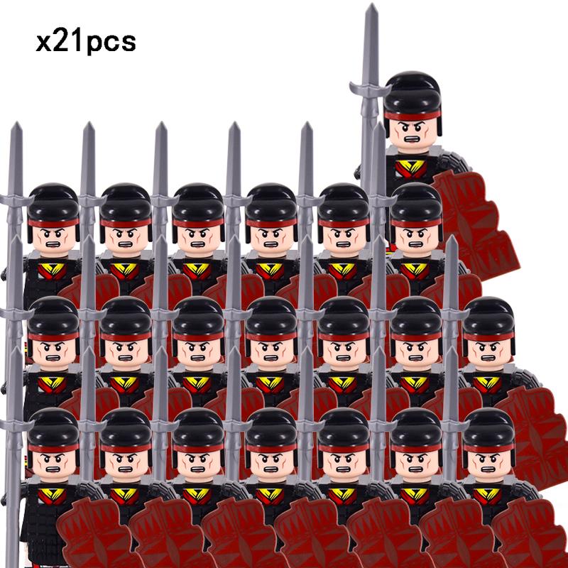 Ming Dynasty Soldiers Weapons Action Figure Accessories Helmet Armor Medieval Building Blocks Bricks Toys For Children Gifts