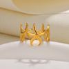 Stainless Steel Sea Stars Starfish Rings For Women Gold Color Ring Summer Beach Style Jewelry Suitable For Daily Vocation Wear