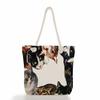 Cute Cats and Dogs Print Thick Rope Single-shoulder Beach Bag 7225