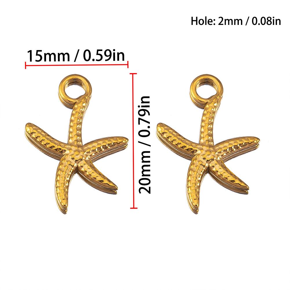 5Pcs Stainless Steel Starfish Pendant Accessory For DIY Bracelet Earring Necklace Beach Jewelry Making Supplies