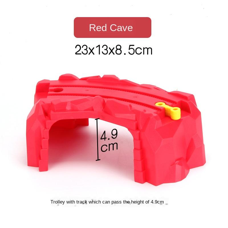 Bulk Train Track Scene Accessories Red Curved Bridge Pier Assembly Game Compatible with Electric Train Boys' Toys S29-7