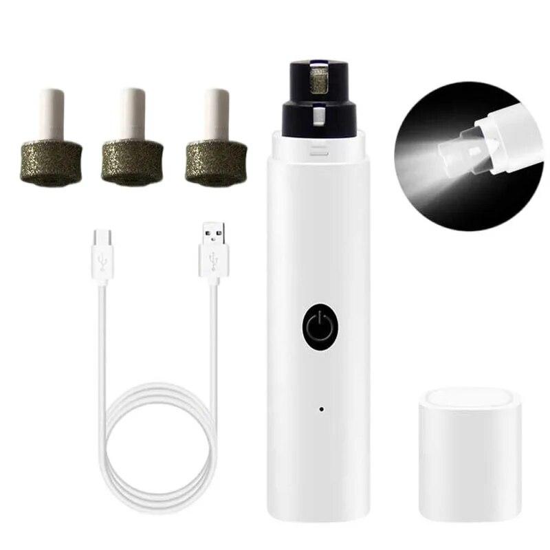 Dog Nail Grinder for Small Large Dogs Nail Clippers LED Light Pet Cat Paws Nail Cutter USB Rechargeable Pet Grooming Supplies
