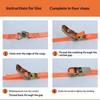 Heavy Duty Ratchet Tie Down Straps High Tensile Webbing Rustproof Metal Buckle for Camping Gear Securing