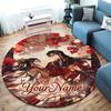 Cherry Blossom Romance Custom Name Round Area Rug Carpet Rug For Living Room Bedroom Sofa Playroom Decor Nonslip Floor Mat