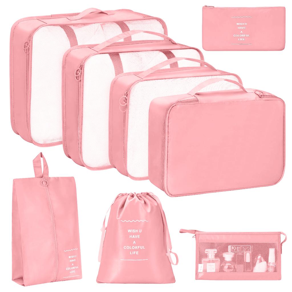 8 Pcs/Set Travel Organizer Storage Bags Suitcase Packing Cubes Set Cases Portable Luggage Clothes Shoe Tidy Pouch Folding.-zmt