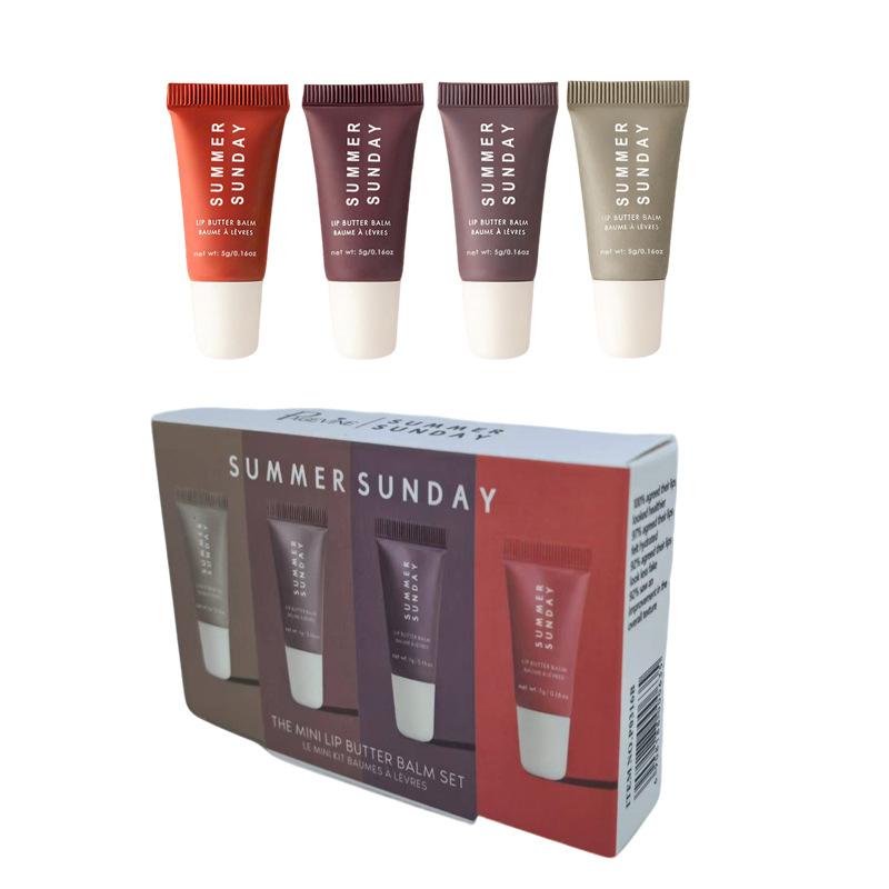 Set Complet de 4 Luciu de Buze, Exquisit, Practic, Confortabil, Hidratant, Natural, Set de Machiaj Portabil