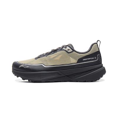 Li Ning CF Comfort Fashion Vielseitige Durchstichfeste Low-Top Wanderschuhe Unisex Wanderschuhe Schwarz Khaki AHCV037-3