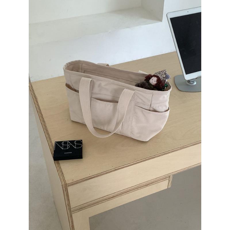 

New large-capacity tote bag, go to work, commute shoulder bag, solid color casual versatile handbag for women бежевий