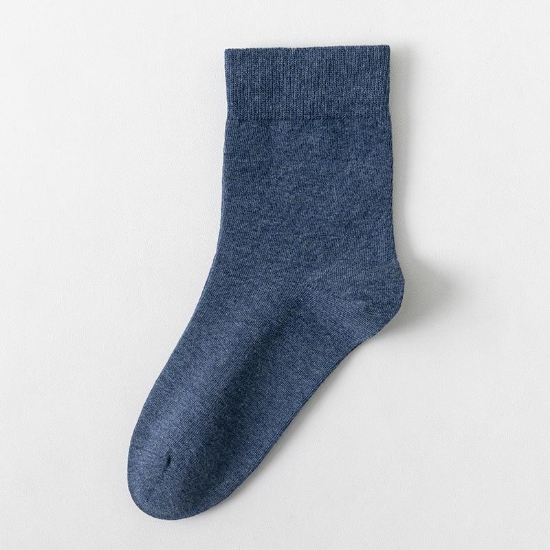 Solid Color Short Socks, Cotton Socks, Mid-calf Socks, Thin Sports Long Calf Socks for Men In Autumn and Winter Are Versatile