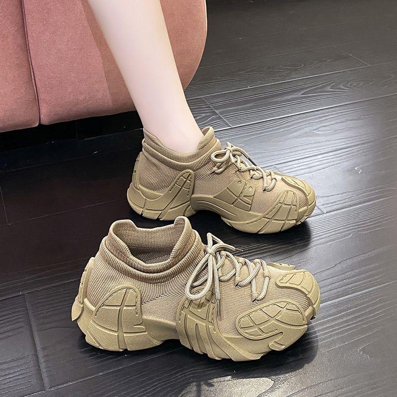 Internet celebrity popular socks genuine sports shoes 2025 new summer dad lightweight fly-woven elastic breathable lazy shoes