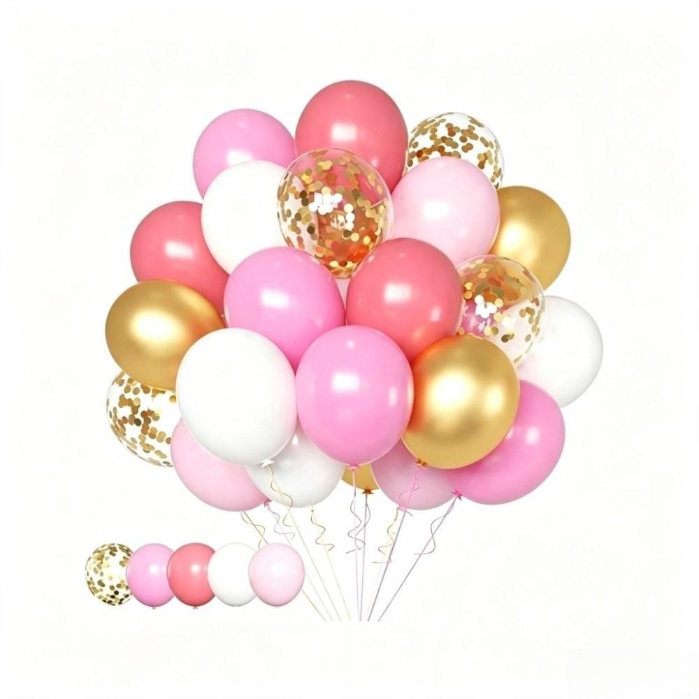 30Pcs Decorative Latex Balloons 12 Inch Balloons Set Valentine's Day Confetti Balloons  Baby Shower