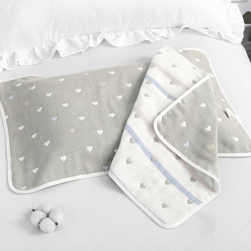 Pure Cotton Six-Layer Gauze Sweat-Absorbent Pillowcase for Adults and Kids, Class A Quality