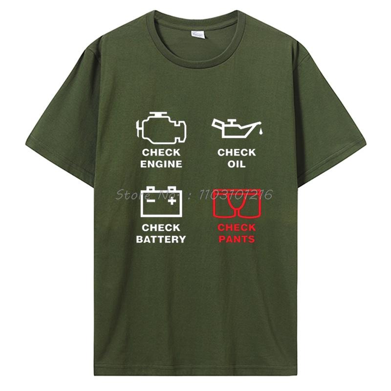 

Футболка с принтом «Chick Check Engine Oil Battery Pants» из хлопка с короткими рукавами и круглым вырезом для ремонта механика, футболки, топы, мужская одежда XXXL
