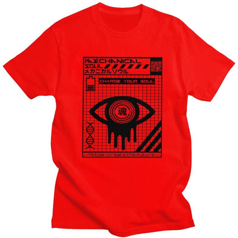 

Custom Charge Your Soul Tshirt for Men Short Sleeves T Shirt Fashion Future Japanese Techwear Tshirt Slim Fit Pure Cotton Tees S