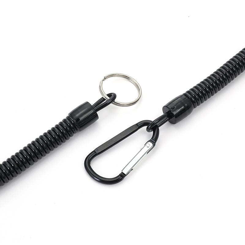1Pc Key Chain Outdoor Lanyard Elastic Spiral Spring Coil Strap Retractable Rope Camping Anti-lost