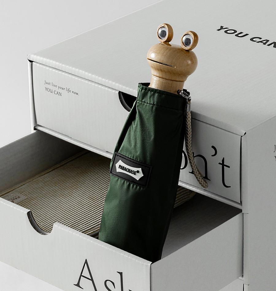 

Солнцезащитный зонт для женщин с защитой от ультрафиолета, лягушка с деревянной ручкой, симпатичные зонтики от солнца, ветрозащитный карманный мини-зонт 420T зелёный