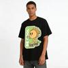 Cartoon Sun Skateboarding Print Casual T-shirt Unisex Loose Breathable Daily Wear Top Pure cotton T-shirt