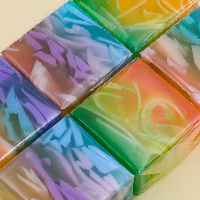 Colorful Jelly Handmade Lavender Soap: Oil-Control, Moisturizing Facial Cleanser and Essential Oil Shower Soap
