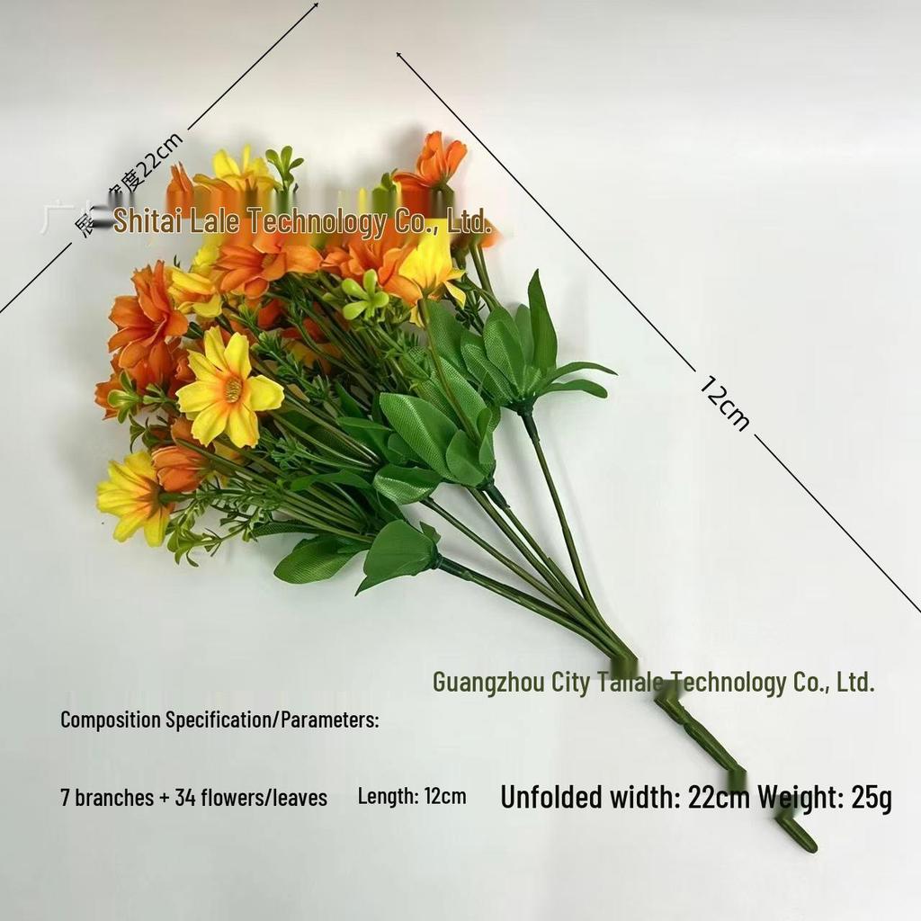 Realistic 7-Fork Daisy Campanula Artificial Silk Flower for Indoor/Outdoor Decoration