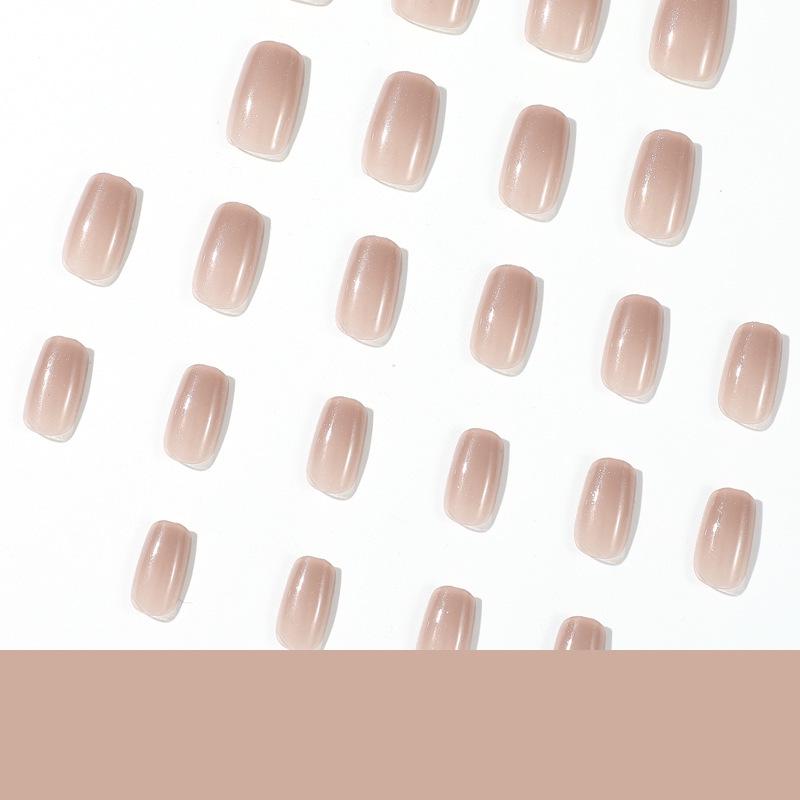 Wearable Nude Pearl Glitter Manicure: High-Quality Detachable False Nail Tips