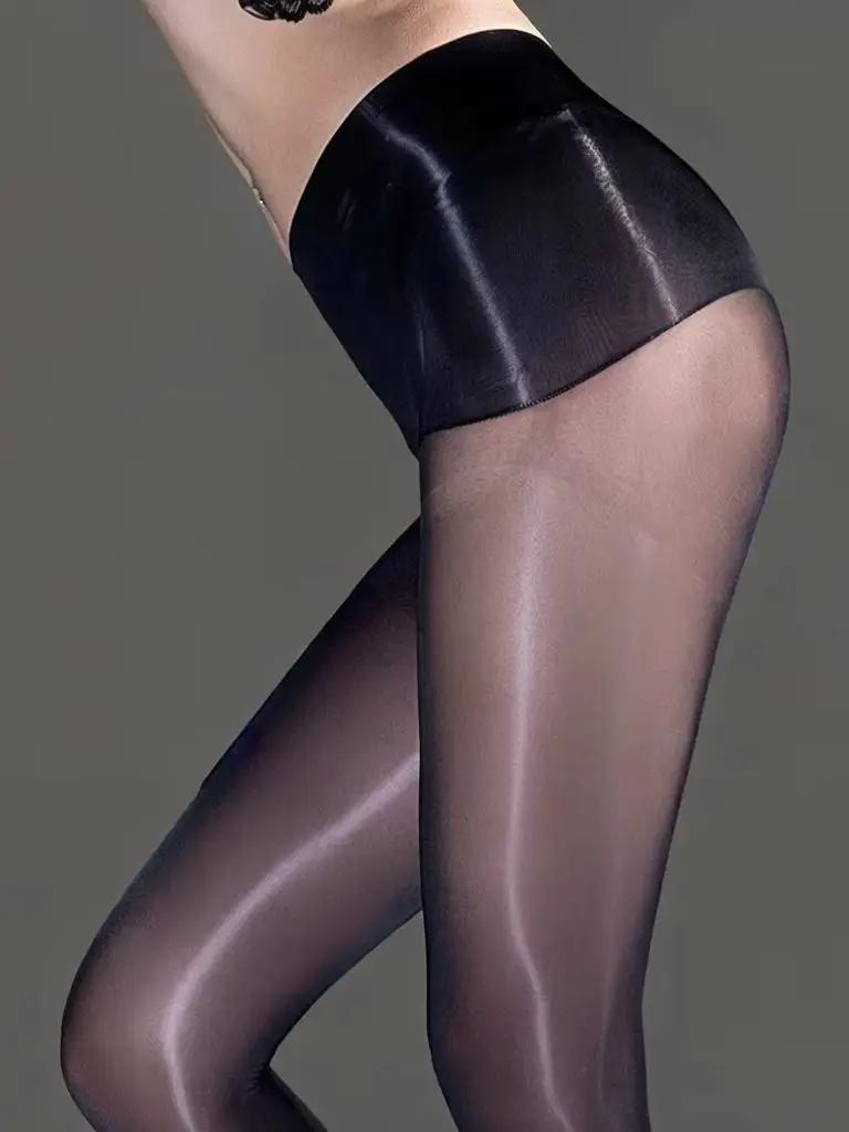 360 Seamless Crotch Pantyhose Women High Waist Elastic Tights Shaping Oil Shiny Sheer Thin Stocking Fashion Maid Pantyhose