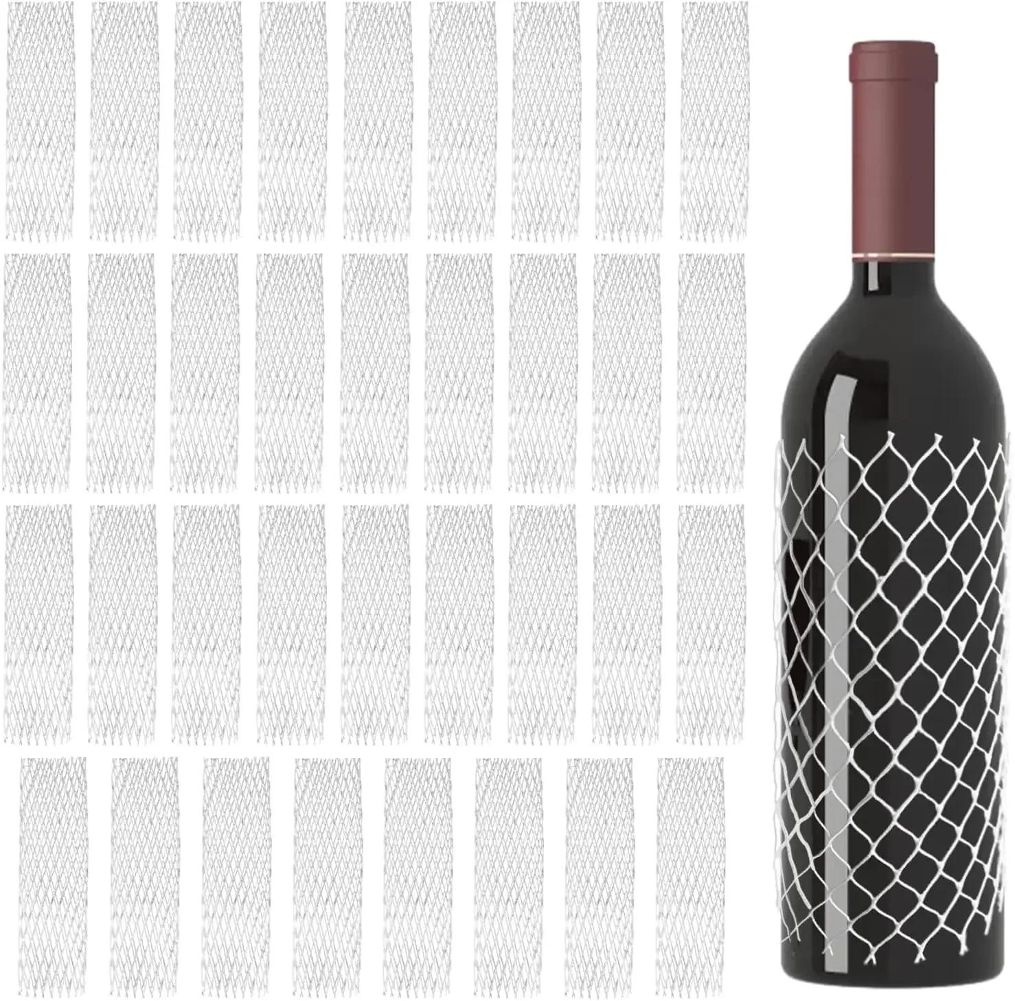 

Для 35 шт. Эластичная защитная сетка для винных бутылок, защита от вмятин и царапин, транспортировочная противоударная упаковочная сетка для винных бутылок.