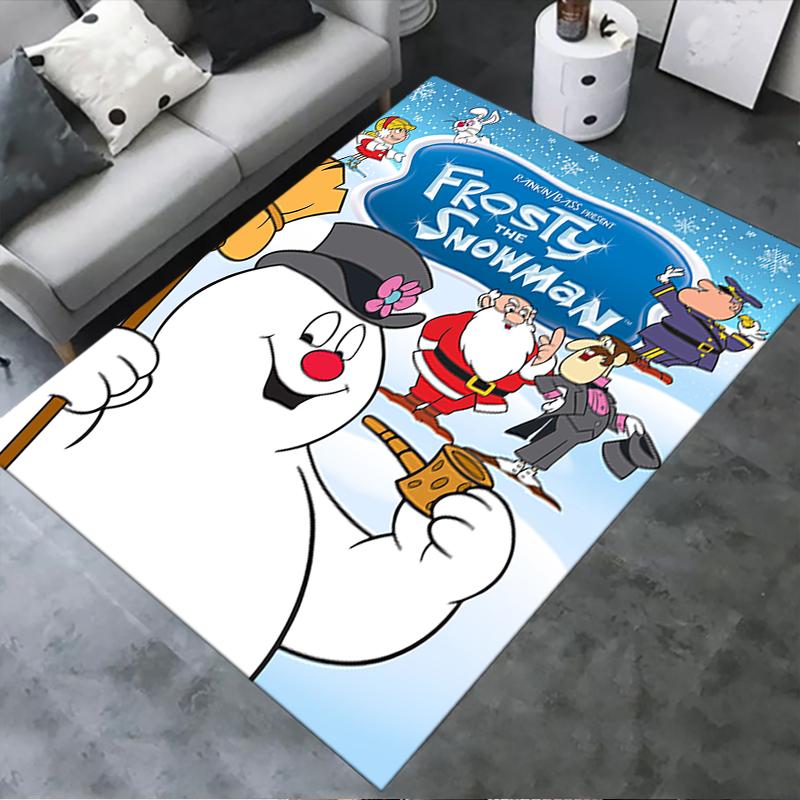 2026 NEUER Frosty the Snowman Teppich für Wohnzimmer Schlafzimmer Zuhause Sofadekoration, Kinderspiel rutschfeste Fußmatte