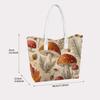 Mushroom Print Tote Bag Casual Daily Handbag for Women Lightweight Shopping Carryall