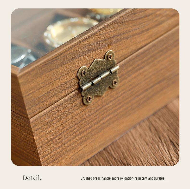 Eleganckie pudełko na zegarki z orzecha włoskiego: Wysoka pojemność, wykwintny design do użytku domowego