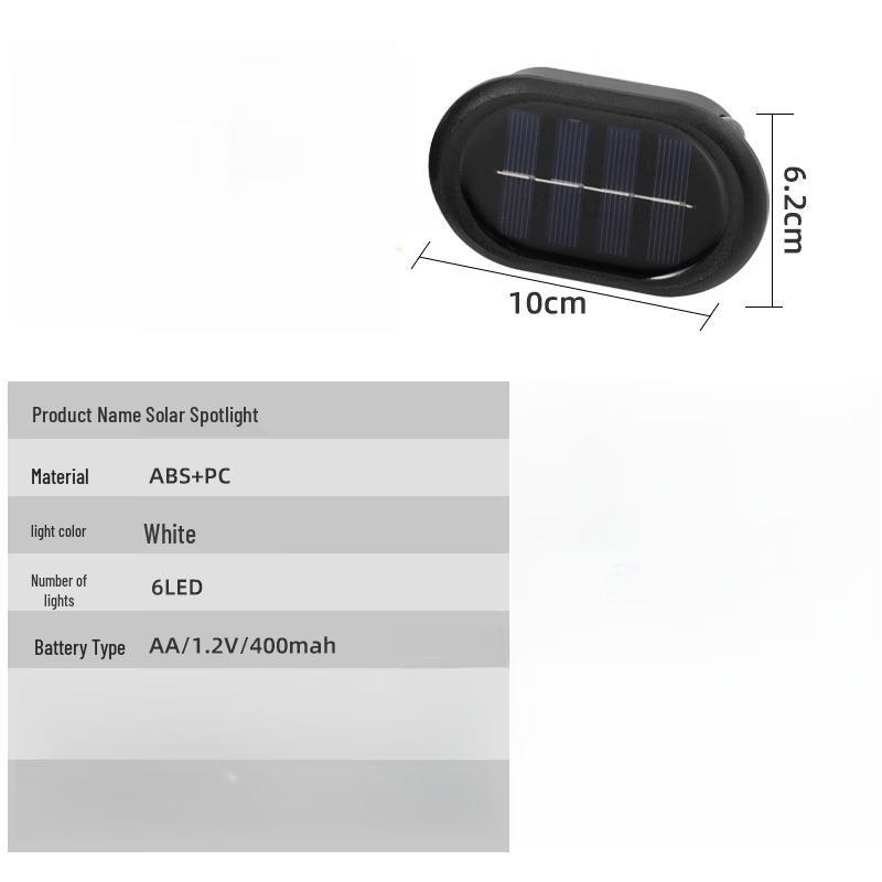 Солнечные садовые светильники NuFeng Овальные 6 светодиодов (Белый, 4 шт.)
