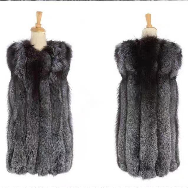 New Women's Mid-Length Faux Leather Coat with Faux Fox Fur Collar - Thickened European Style Fashion for Autumn and Winter