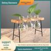 Creative Wooden Stand Glass Hydroponic Vase: Transparent, Simple Decoration Ornament