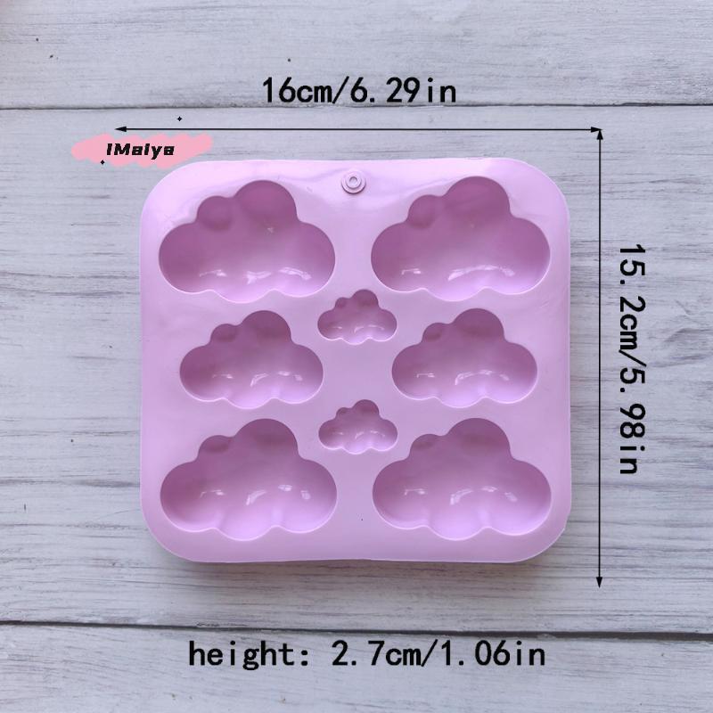 8-Cavity Cloud Shaped Silicone Mold for Candy Chocolate Pudding Dessert & Cake Baking Kitchen Tool for Candle And Soap Making
