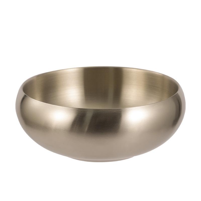 Korean Stainless Steel Rice Bowl Barbecue Shop Commercial Haojin Double-layer Insulated Soup Bowl Double-layer Bowl Set