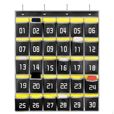 Cellphone Pocket Organizer for Classroom Use with Chart Storage