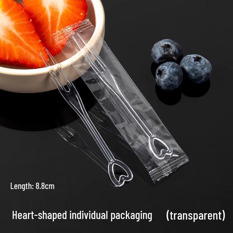 High-End Disposable Transparent Fruit & Dessert Forks - Individually Wrapped Skewers