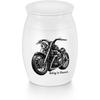 SOITIS Mini Urns Stainless Steel Decorative Cremation Keepsake Urns for Ashes 1.57 Small Urns Memorial Ashes Urn with Black Motorcycle - Riding In