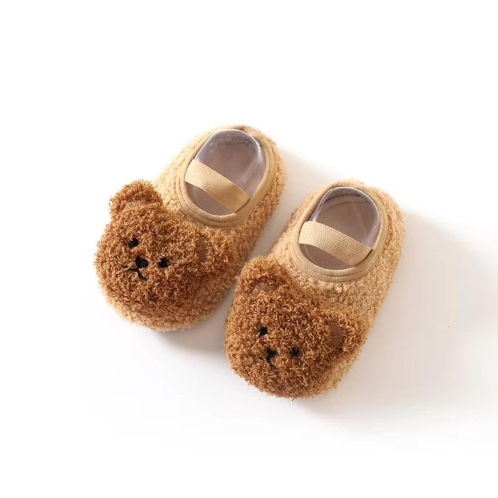 Cute Cartoon Bear Baby Slippers Winter Warm Baby Boat Sock New Infant Floor Socks
