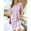 [Comfortable|Breathable] Comfortable Breathable Nightgown | Short-Sleeve Cartoon Print Sleep Dress for Women