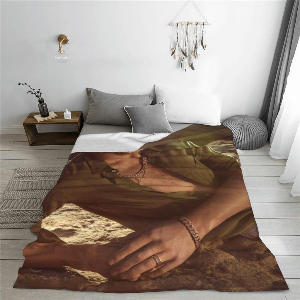 S-Shawn Mendes Flannel Blanket Music Singer Warm Soft Bedding Throws for Couch Bed Camping Pattern Bedspread Sofa Bed Cover